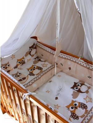 Комплект постельный для малышей Ankras Совы 3 (бежевый) - балдахин в комплект не входит