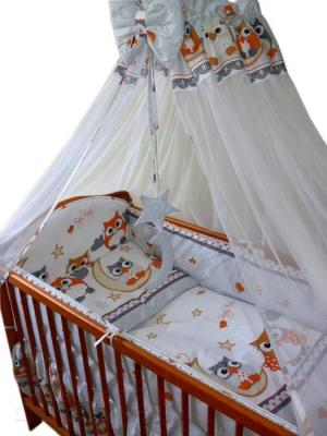 Комплект постельный для малышей Ankras Совы 3 (серый) - балдахин в комплект не входит