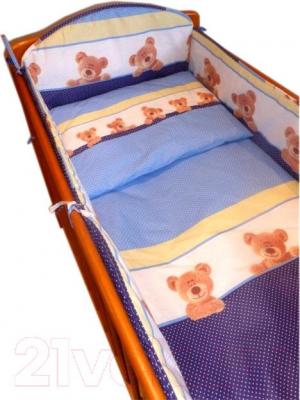 Комплект постельный для малышей Ankras Стандарт: Мишки-Точки 3 (голубой) - балдахин в комплект не входит