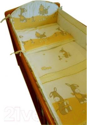 Комплект постельный для малышей Ankras Стандарт: Ослики 3 (желтый) - общий вид
