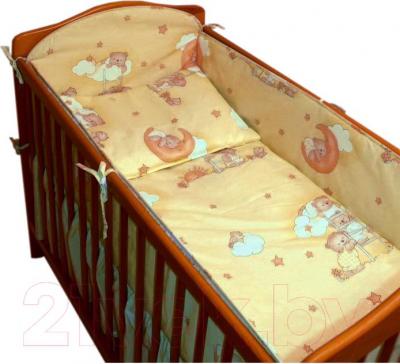 Комплект постельный для малышей Ankras Стандарт: Мишки на лестнице 3 (желтый) - общий вид