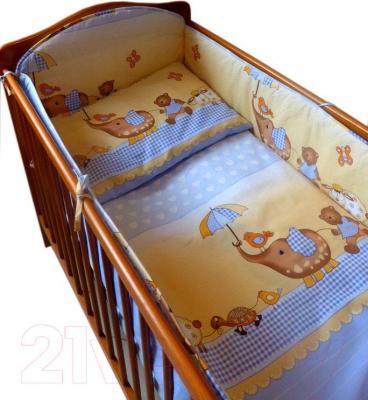 Комплект постельный для малышей Ankras Стандарт: Слон с зонтиком 3 (голубой) - общий вид