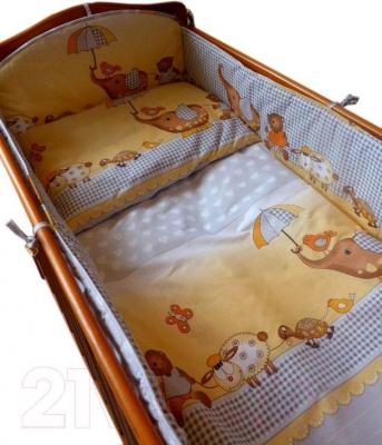 Комплект постельный для малышей Ankras Стандарт: Слон с зонтиком 3 (серый) - общий вид