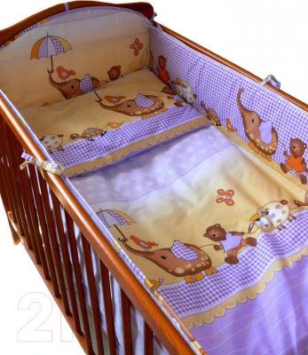 Комплект постельный для малышей Ankras Стандарт: Слон с зонтиком 3 (фиолетовый) - общий вид