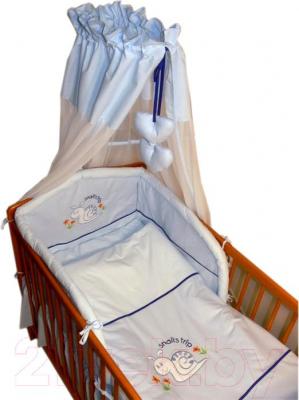 Комплект постельный для малышей Ankras Улитка 3 (голубой) - балдахин в комплект не входит
