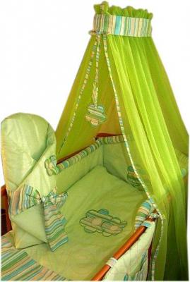 Комплект постельный для малышей Ankras Цветы 3 (зеленый) - балдахин в комплект не входит