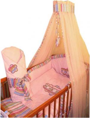 Комплект постельный для малышей Ankras Цветы 3 (розовый) - балдахин в комплект не входит