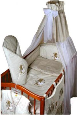Комплект постельный для малышей Ankras Сладкий сон: Мишка с подушкой 3 (бежевый) - балдахин в комплект не входит
