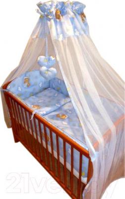 Комплект постельный для малышей Ankras Стандарт: Мишки в гамаке 6 (голубой) - общий вид