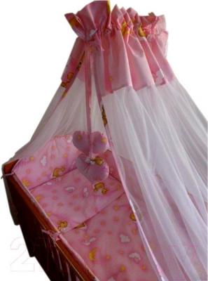 Комплект постельный для малышей Ankras Стандарт: Мишки в гамаке 6 (розовый) - общий вид