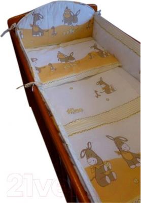 Комплект постельный для малышей Ankras Стандарт: Ослики 6 (бежевый) - общий вид