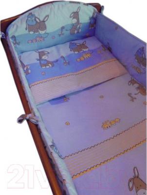 Комплект постельный для малышей Ankras Стандарт: Ослики 6 (голубой) - общий вид