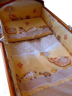 Комплект постельный для малышей Ankras Стандарт: Слон с зонтиком 6 (бежевый) - общий вид
