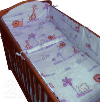 Комплект постельный для малышей Ankras Стандарт: ЗОО 7 (голубой) - общий вид