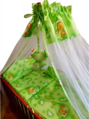 Комплект постельный для малышей Ankras Стандарт: Мишки в гамаке 7 (зеленый) - общий вид