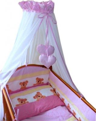 Комплект постельный для малышей Ankras Стандарт: Мишки-Точки 7 (розовый) - общий вид