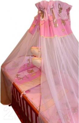 Комплект постельный для малышей Ankras Стандарт: Ослики 7 (розовый) - общий вид