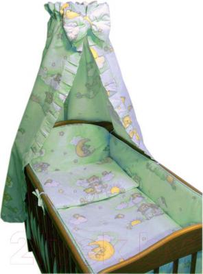 Комплект постельный для малышей Ankras Стандарт: Мишки на лестнице 7 (зеленый) - общий вид