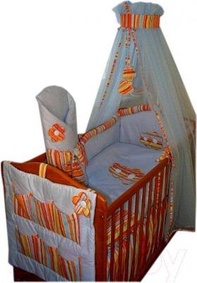 Комплект постельный для малышей Ankras Цветы 7 (голубой) - общий вид