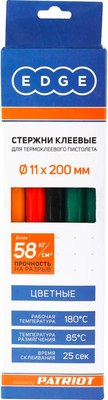 Клеевые стержни PATRIOT Edge 11x200мм (10шт, цветные) - 