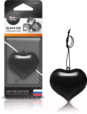 Ароматизатор автомобильный Airline Сердце / AFSE003 (черный лед)