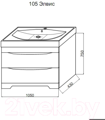 Тумба под умывальник Misty Элвис 105 / П-Элв01105-0122Я