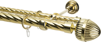 Карниз для штор Sundays Home Шайн Одеон 25мм+16мм двухрядный (золото, 1.6м) - 