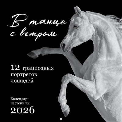 Календарь настенный Эксмо В танце с ветром. 12 грациозных портретов лошадей 2026 год (9785042169861) - 