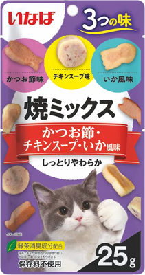 

Лакомство для кошек, Якимиксу с кациобуси, куриным бульоном и кальмаром