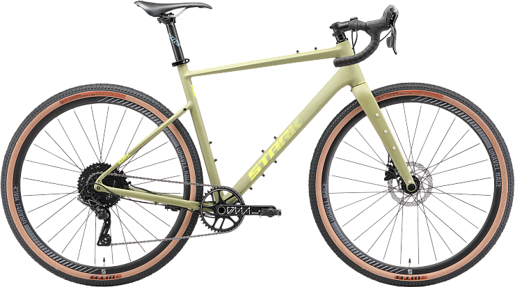 Велосипед STARK GRL 700.5 D 2025 (S, хаки матовый/лимонный, разобранный, в коробке)