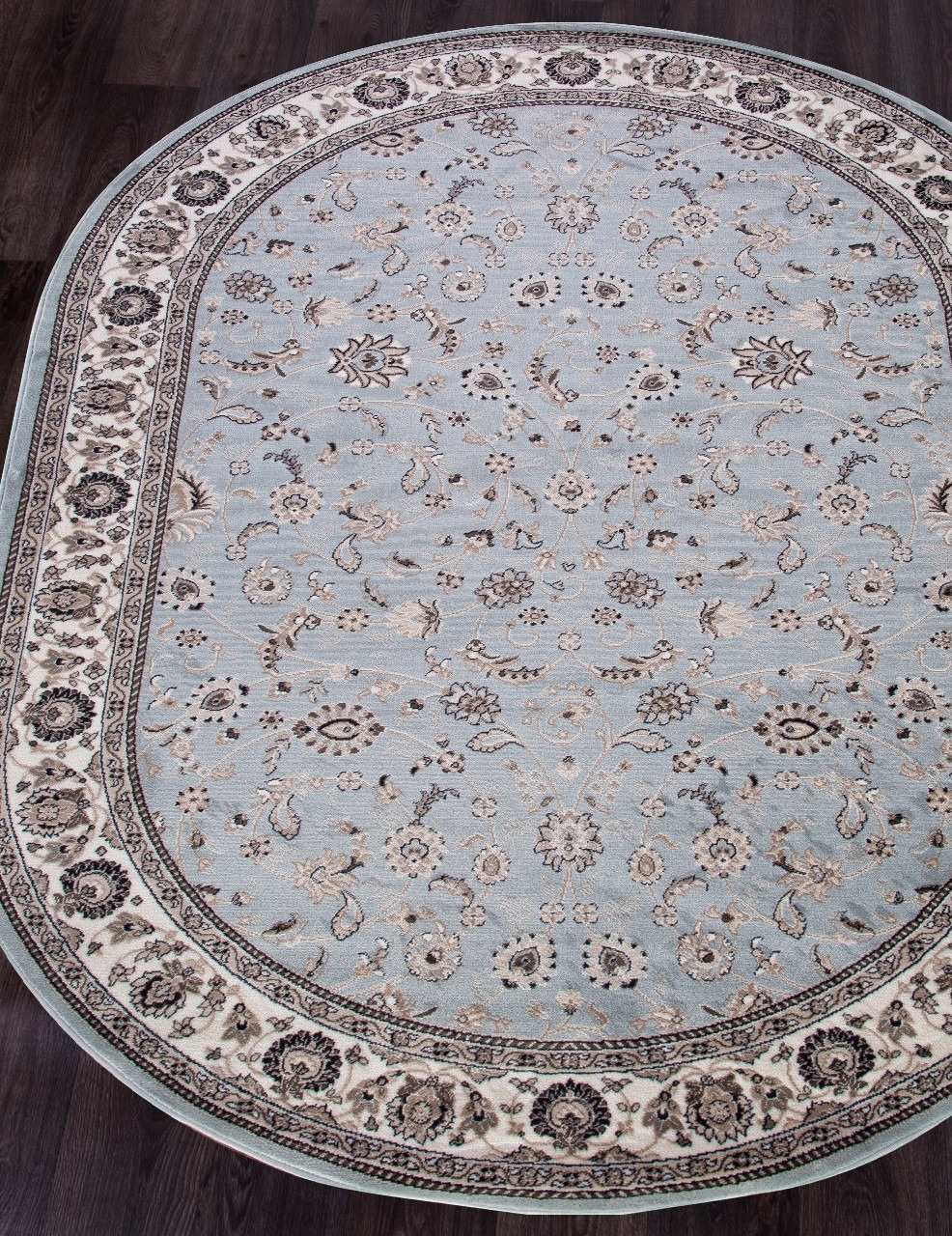 Ковер Merinos Valencia Deluxe d251-OVAL-L.BLUE-BROWN (1х2) — фото 2