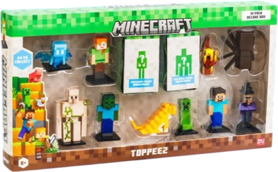 Набор фигурок коллекционных Minecraft Стив в золотой броне и Хранитель / MC2080A (12шт) -