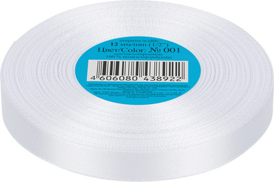 Лента декоративная Фирма Гамма 12мм 1/2 №001 (белый, 33м) -