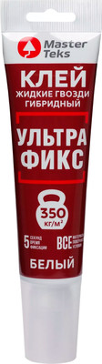 Жидкие гвозди MasterTeks ProfiMaster Гибридный 350 кг/м2 ультрафикс (80мл, белый) -