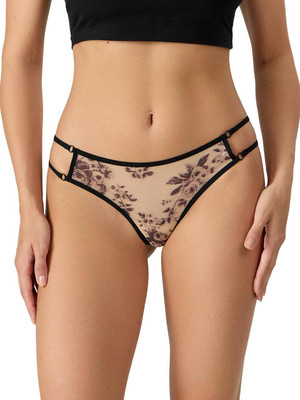 Трусы женские Mark Formelle 412438 (р.94, черный цветочный принт на бежевом) -