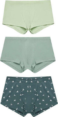 Комплект мужских трусов Mark Formelle 411122-3 (р.94-104, светло-зеленый/зеленый лед/птицы на зеленом) -