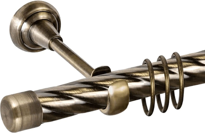 Карниз для штор АС ФОРОС Grace D16К + заглушка Закругленная (2м, антик) -