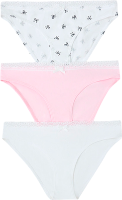 Комплект трусов детских Mark Formelle 417750-3 (р.104/110-56, бантики на белоснежном) - 