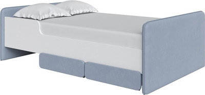 Односпальная кровать Proson Mika 90x190 (белый/Manhattan 12 тихий океан) -