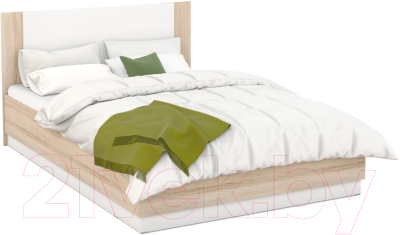 Двуспальная кровать Империал Аврора 160 с подьемным механизмом (дуб сонома/белый)