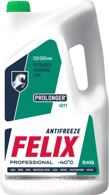 Антифриз FELIX Prolonger G11 до -40°С / 430206031 (5кг, зеленый)