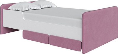 Односпальная кровать Proson Mika 80x190 (белый/Manhattan 22 ягодный пломбир) -