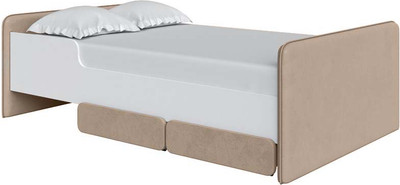 Односпальная кровать Proson Mika 80x180 (белый/Manhattan 5 пыльная роза) -