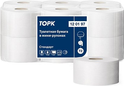 Туалетная бумага Tellus В мини-рулонах 1 слой / 120197 - 