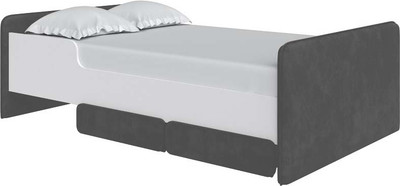 Односпальная кровать Proson Mika 90x200 (белый/Selfie графитовый) - 