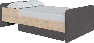 Односпальная кровать Proson Mika 90x200 (бунратти/Selfie графитовый) - 