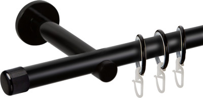 Карниз для штор АС ФОРОС Dance D19Г + заглушка Закругленная (2м, черный) -