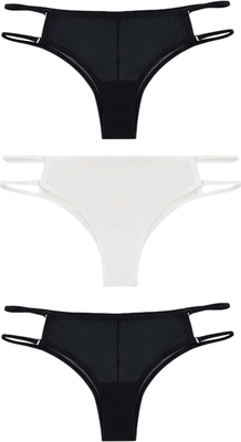 Комплект женских трусов Mark Formelle 412438-3 (р.94, черный/белый) - 