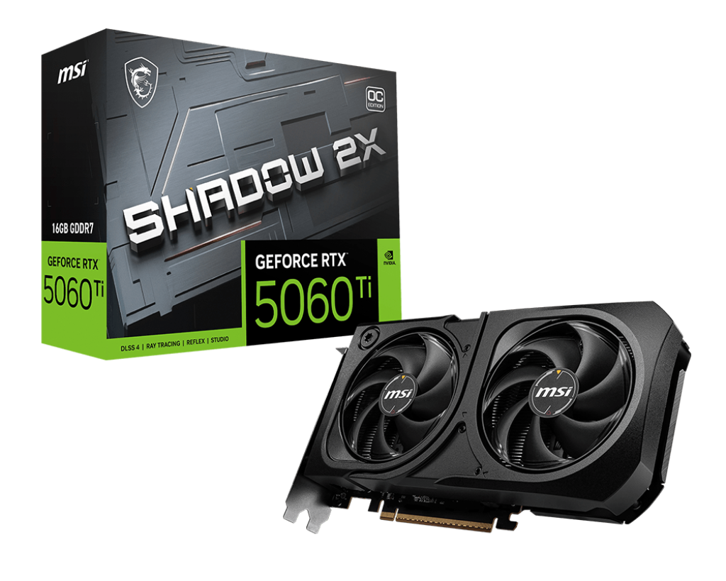 Видеокарта MSI RTX 5060 Ti 16GB SHADOW 2X OC PLUS — фото 5