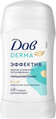 Антиперспирант-стик Dove Derma Эффектив Гипоаллергенный (40мл) - 
